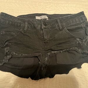 Refuge Black Mini Shorts